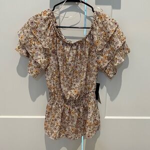 Alice Blue Multicolor Floral Ruffle Blouse